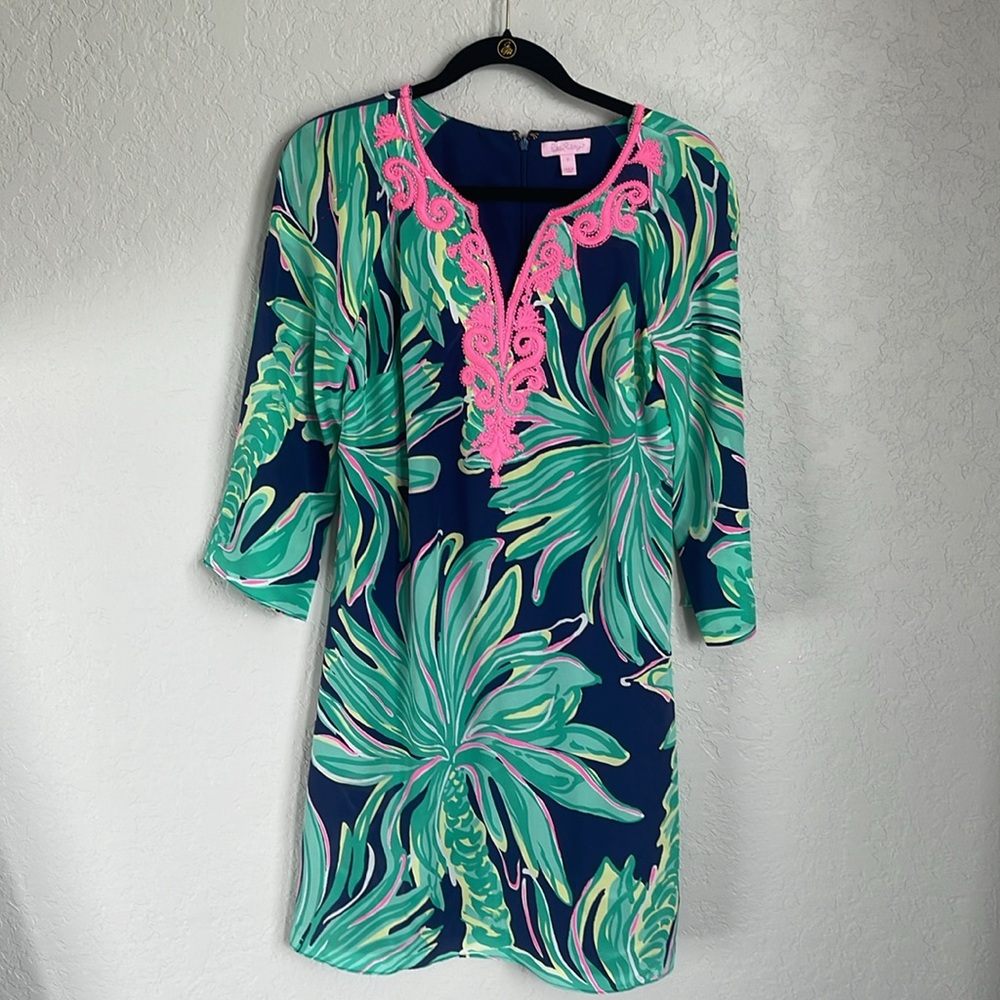 🌴 Lilly Pulitzer Rylee Silk Dress Tiger Palm 8